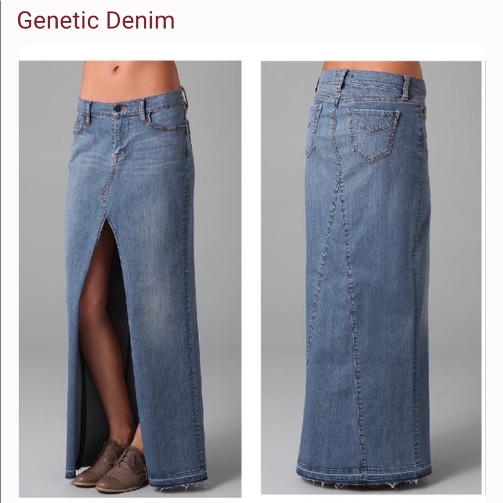 Denim maxi skirt